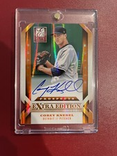 2013 Panini Elite Extra Edition Blue Ink Die Cut /10 Corey Knebel #125 Auto