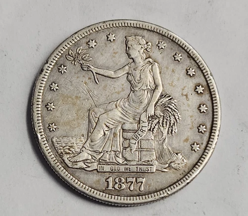 1877 S Trade Silver Dollar $1 -