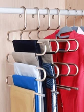 1pc Stainless Steel Pant Hanger - Space-Saving Closet Organizer Rack - NEW