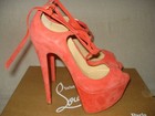 AUTH NEW WOMEN LOUBOUTIN TALITHA 150 POPPY ORANGE PLATFORM PUMPS/HEELS US 6.5 — photo 7