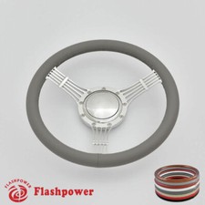 14 Billet Steering Wheel Light Gray Full Wrap Banjo Wrangler Yj Cherokee Jeep
