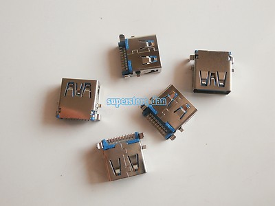 2X USB 3.0 Female Type-A 9 Pin SMT SMD Panel Mount DIP USB Connector 90° Legs