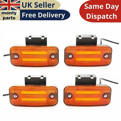 4 Stück Neon Seitenmarkierungsleuchten gelb 8 SMD LEDs Outlane Lampen Chassis Wagen LKW