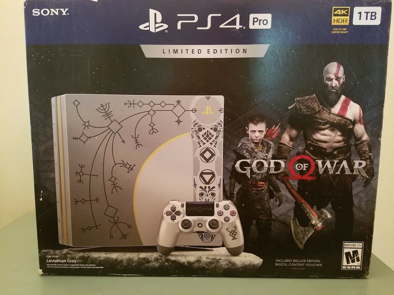 Sony PlayStation4 PS4 1TB Pro God of War Limited Edition Box Game