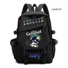 Anime Backpack Hara God Genshin Backpack Cartoon Pattern Travel Bag Laptop Bag