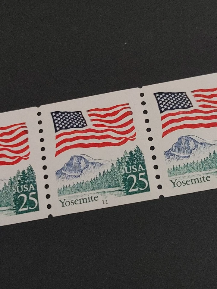 U.S. Sc. #2280: 25c Flag over Yosemite PNC Strip of 5, MNH, Plate #11. Free Ship - Image 3 of 3