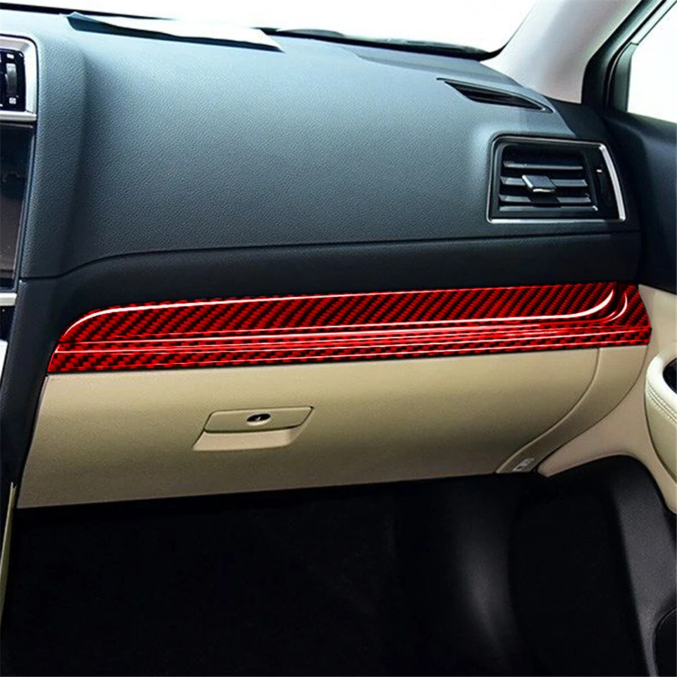 Kit completo interior coche embellecedor rojo fibra de carbono para Subaru Outback 2015-2017 Foto 2 de 4