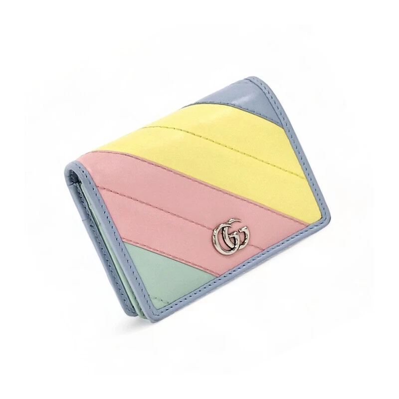 GUCCI GG Marmont Matelasse Diagonal Card Case Wallet Multicolor Pastel Auth  | eBay