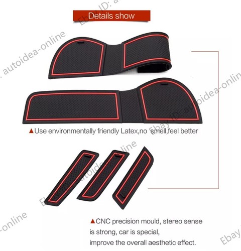 For Subaru Levorg 2016 2017 2018 Non-slip Gate Slot Pad Rubber Cup Holder Mats - Picture 6 of 12