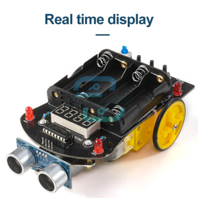 51 Microcontroller Programming DIY Car Kit Ultrasonic Obstacle Avoidance 5V