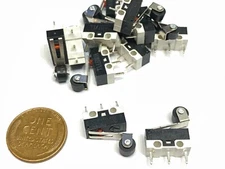 10 x  Roller Limit Micro Switch mini small KW10-Z4P Momentary SPDT NC NO B12 
