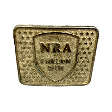 NRA 2 Million Club Gold Belt Buckle Collectors Western Gift Fathers Day Birthday