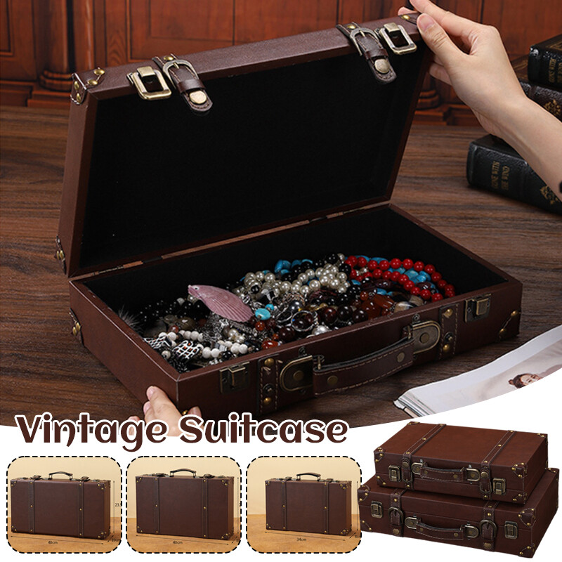 Wooden Suitcase Medieval Treasure Organizer Storage Boxer Props