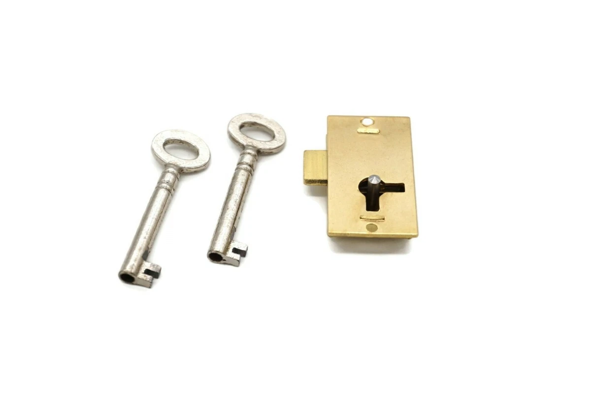 Small Brass Plated Non Mortise Lock Matttroy