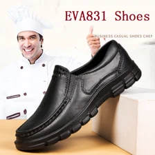 Mens Restaurant Kitchen Non-slip Skid Resistance Oil Resistant Work Shoes