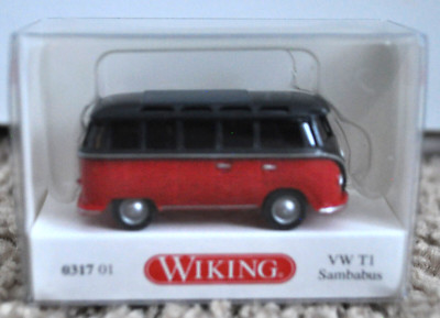 RARE Wiking 0317 01 VW T1 Samba Bus (Karmin Red/Black) - NEW w/BOX
