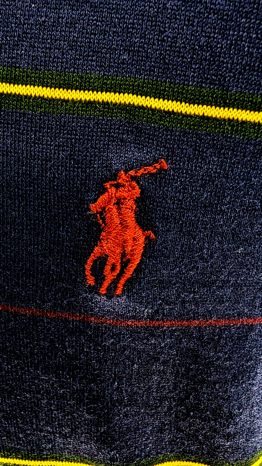 POLO RALPH LAUREN Men's L GOLF FIT Polo Shirt Navy Stripe 100percent PIMA Cotton RARE* image 4