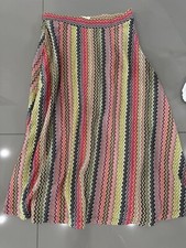 NEW Anthropologie Maeve Arely Knit Midi Skirt Multicolor Chevron Stripe Size M