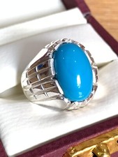 Natural Turquoise Ring Feroza rings Mens Feroza gemstone rings Neyshapuri Feroza