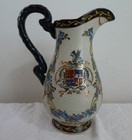 Toyo Ceramic Water Pitcher Asian Ornate Pottery Vintage Antique Decorative Art