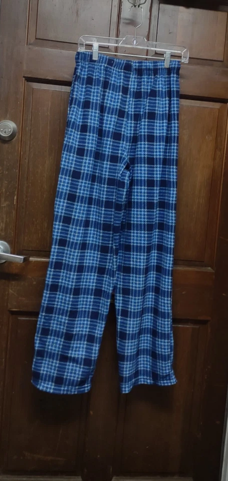 Pantalones de salón pijama de vellón a cuadros azul oscuro Fruit Of The Loom para hombre talla M (32-34) Foto 2 de 4