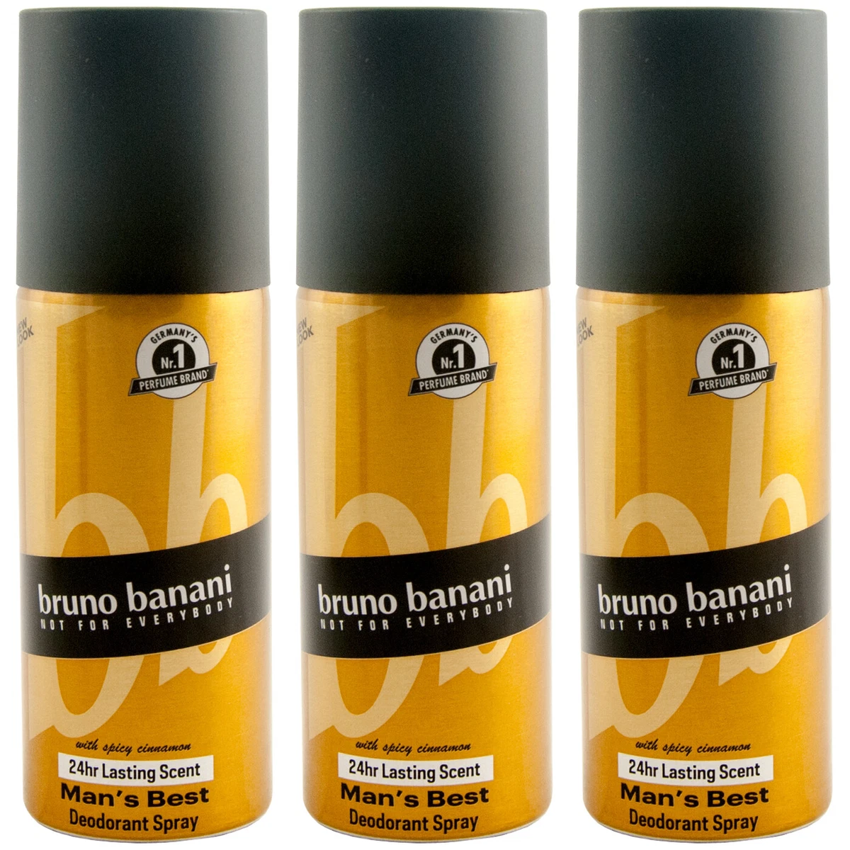 Bruno Banani Deodorant Spray Man S Best 3 X 5.1oz 24H Lasting Scent with Spicy