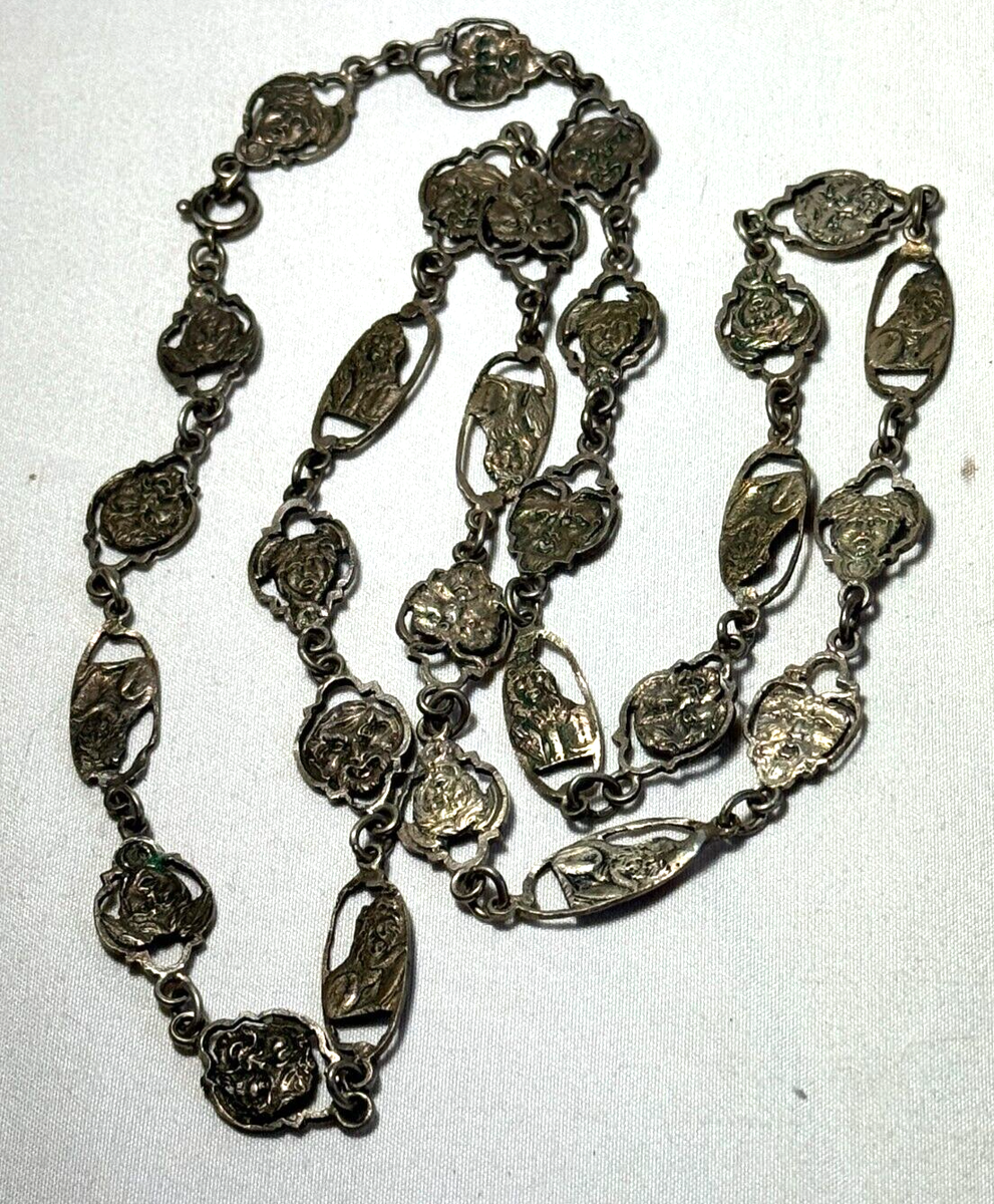 VINTAGE ITALY 800 SILVER COPPINI PERUZZI CINI FIGURAL HEAD
