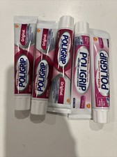 5 PK Super Poligrip Original Denture and Partials Adhesive Cream 2.4 oz ea