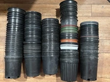 Round Plastic Flower Pots - Lot of 140 - 6.75" T x 6" W - Flower Plant Nursery