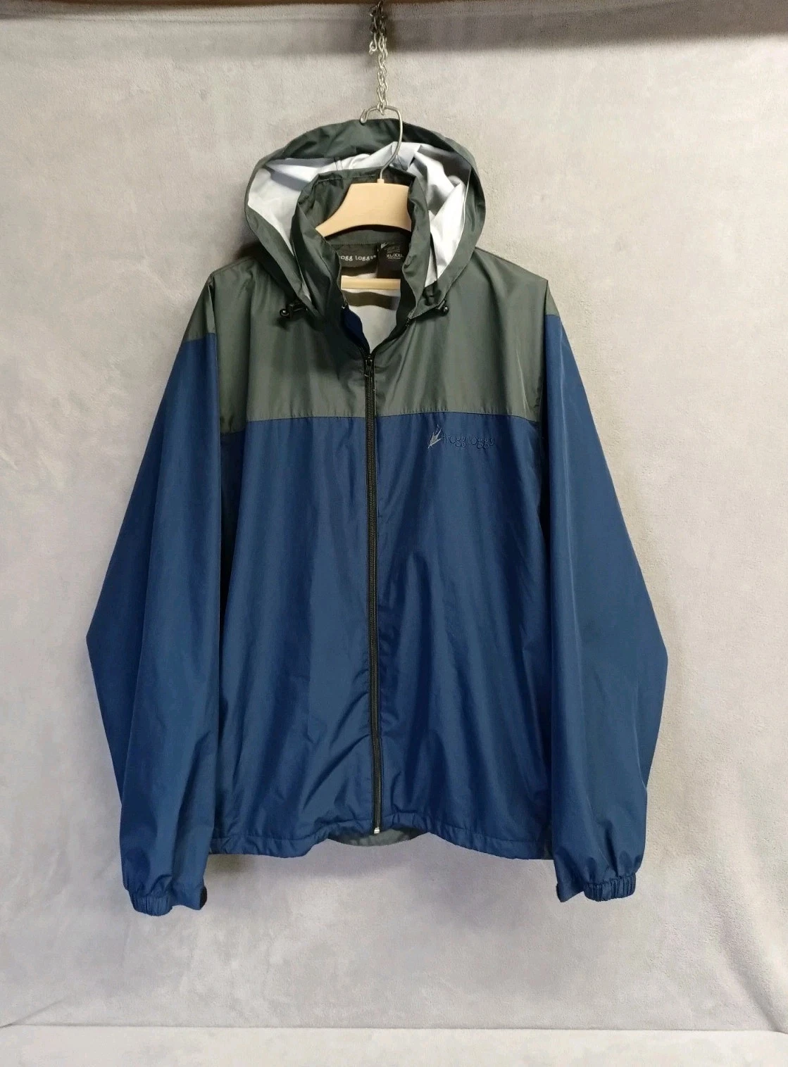 Frogg Toggs Rain Jacket Men's XL /XXL Blue Gray Hooded Packable Full Zip image 1