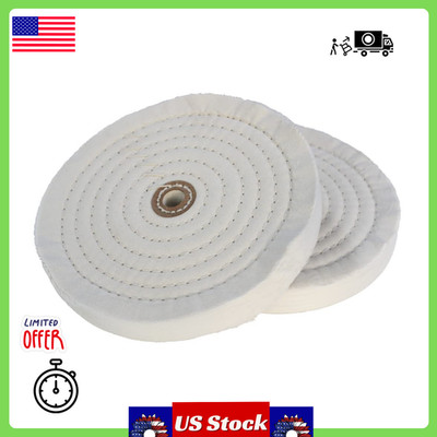2-Pack 8'' Extra Thick Cotton Buffing Wheels | 70-Ply Polishing Wheels for Bench