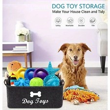 Dog Toy Box Storage Basket Foldable Organizer Storage Box w/ Handle Storage Bin