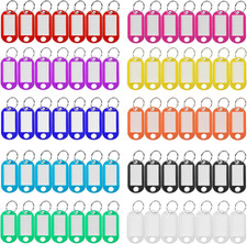 Simetufy Plastic Key Tags 220 Pcs, Key Labels with Ring and Label Window, Key Ch