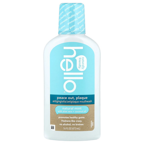 Peace Out, Plaque, Antigingivitis/Antiplaque Mouthwash, Natural Mint, 16 fl oz