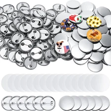 300 Pieces Blank Button Making Supplies Round Badge Parts Metal Pin Badge Kit fo