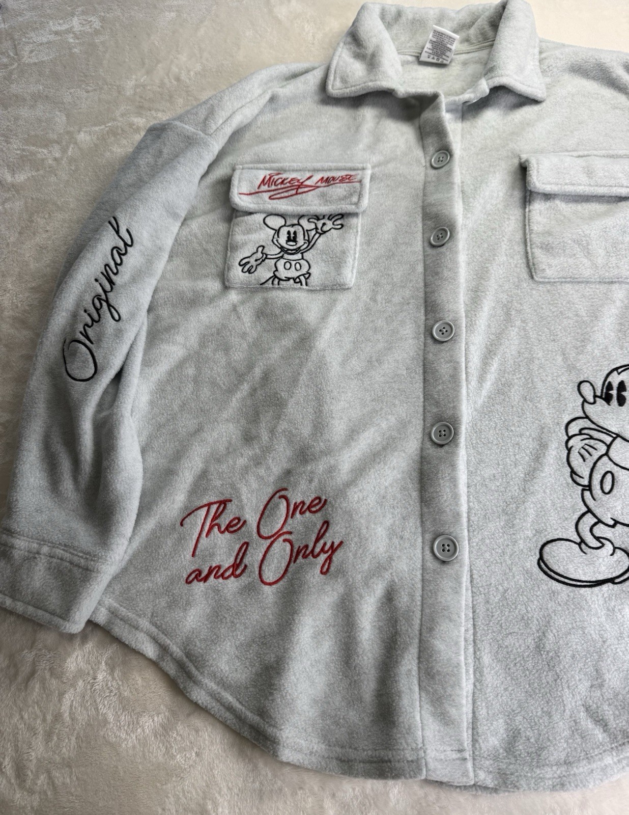 Mickey Mouse Fleece Shacket  Jacket Embroidered G… - image 3