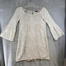 American Eagle Outfitters Dress Womens Small White Lace Bell Sleeve Mini Boho
