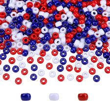 4Th of July Beaded Ornament,1000 Pcs Pony Beads Plastic Craft Beads for Independ