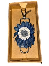Mammoth Design Blue Flower Genuine Leather Ke...