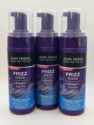 Lot of 3 John Frieda Frizz Ease Dream Curls Air-Dry Waves Styling Foam 5 Oz