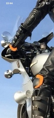 JIM GOOSE MOTORCYCLE MAD MAX ORANGE WHITE BLACK JOFA PADS SHIN GUARDS CA 42 CM