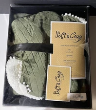 Soft & Cozy Company Plush Bootie & Throw Set - Bootie Size Small - 50x60 Plush