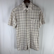 VTG JC Penney The Mens Shop Shirt Button Up Short Sleeve Plaid Men  s Medium Soft