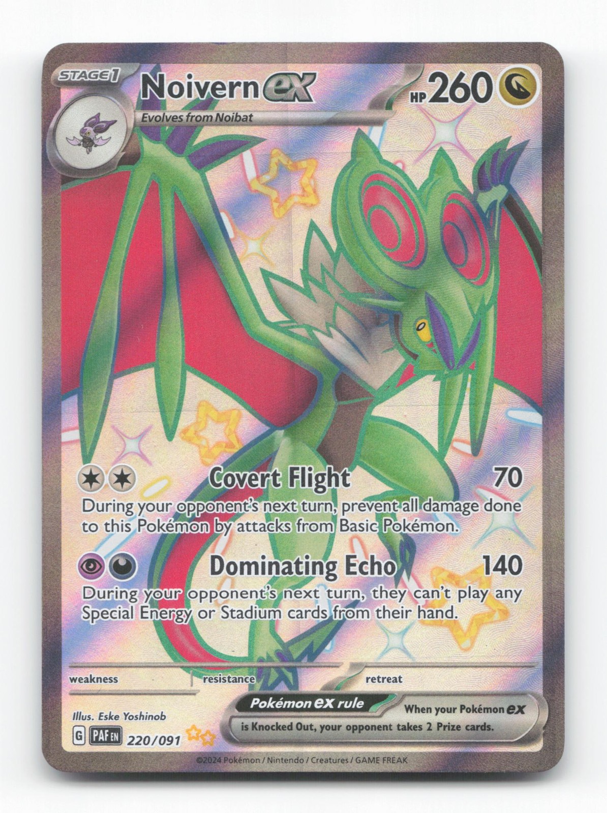 Pokemon TCG - Noivern ex 220/091 Near Mint Shiny Ultra Rare Paldean Fates