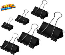Binder Clips Paper Clamps Assorted Sizes 100 Count Black X Large Large Medium...