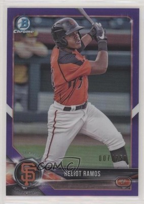 2018 Bowman Chrome Prospects Purple Refractor 7/250 Heliot Ramos #BCP143 04fr