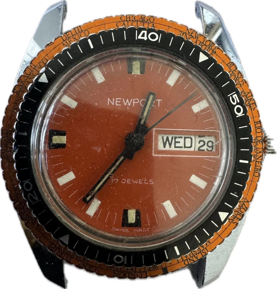 Vintage Newport Scalloped Arrowhead Men\'s Mechanical Wristwatch 457 KIF Swiss Newport Wristwatches for sale | eBay main image 4