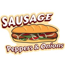 SAUSAGE PEPPERS  ONIONS Concession Decal sign cart trailer stand sticker