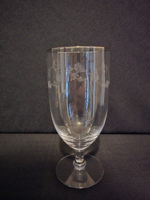 Fostoria Platina Rose Crystal One (1) Iced Tea Glass Platinum Trim Mult. Avail.