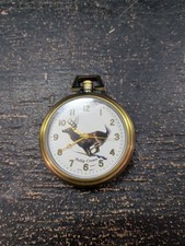 Deer Pocket Watch w/ Chain  Leather Case Phillip Crowe Majesti Signature Series